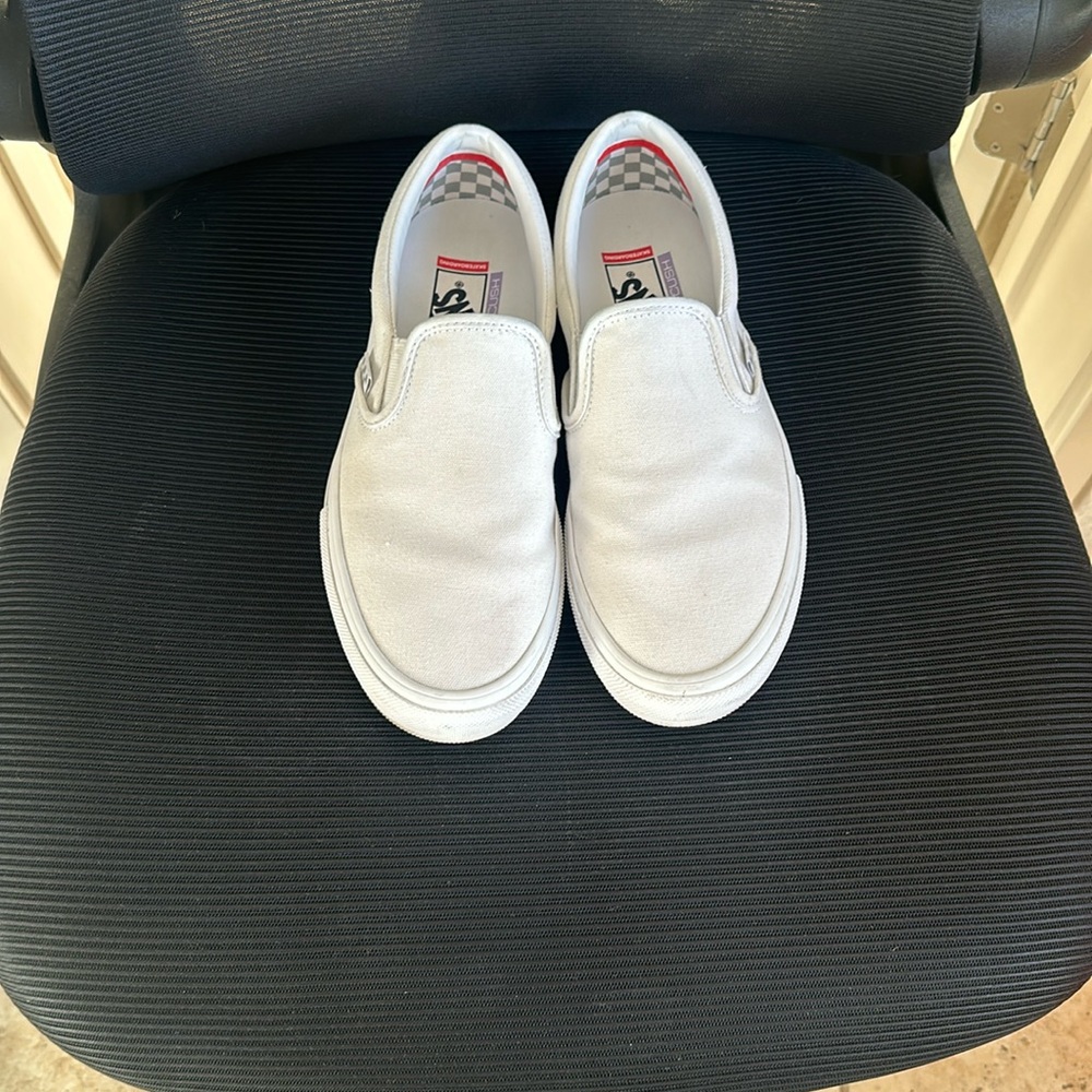 Vans White Slip-On Sneakers